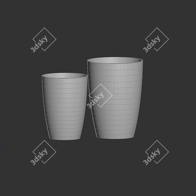 VERANDA Surface Collection: Modern Planter Set 3D model image 3