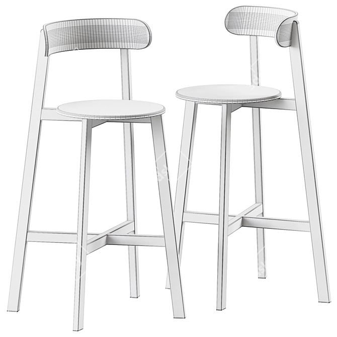 Roda Bar Stool: Sleek Elegance 3D model image 2