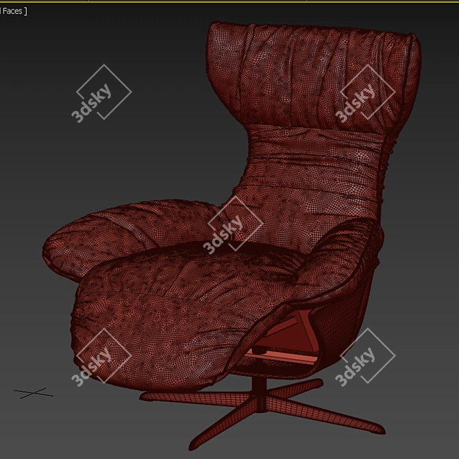 Natuzzi Italia Ilia Chair 3D model image 2