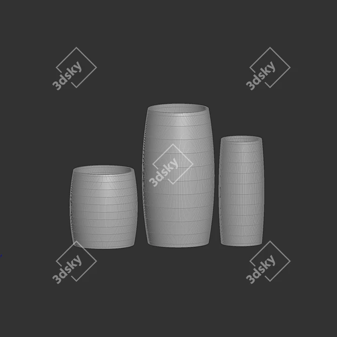 Cigar Surface Collection: Stylish Concrete Planters 3D model image 3