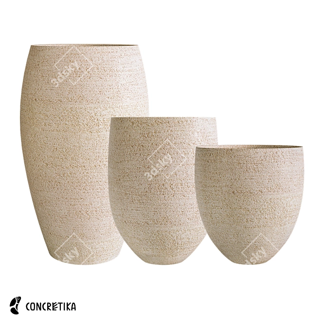 Barrel Surface Collection: Stylish Planters for Your Space 3D model image 1