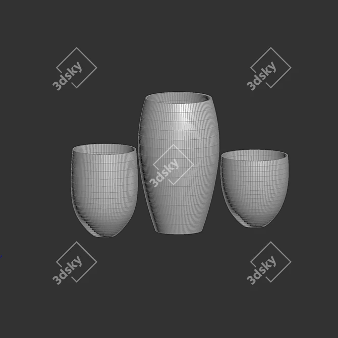 Barrel Surface Collection: Stylish Planters for Your Space 3D model image 3