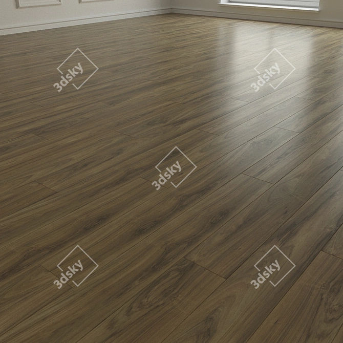 Versatile Laminate Flooring - Dark & Light Wood Board 3D model image 2