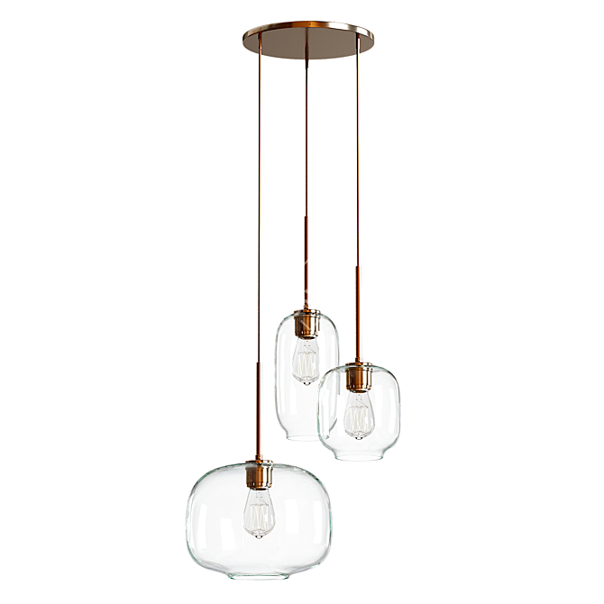 Customizable Glass Chandelier: Sculptural Elegance 3D model image 2