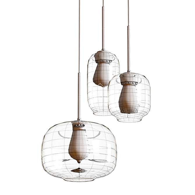 Customizable Glass Chandelier: Sculptural Elegance 3D model image 3