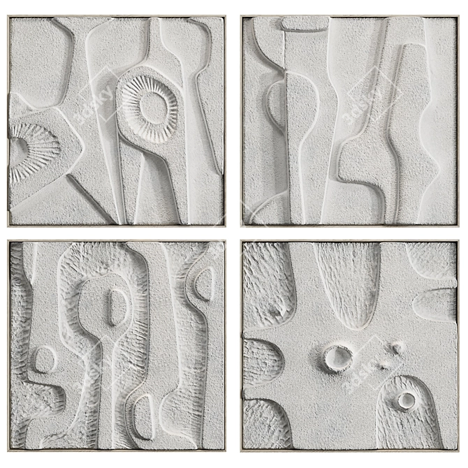 Stone Art: 3D Textured Paintings 3D model image 1