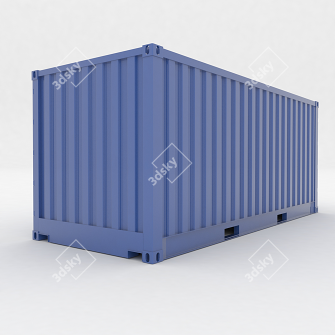 20ft Open Side Sea Container with Animated Doors 3D model image 2