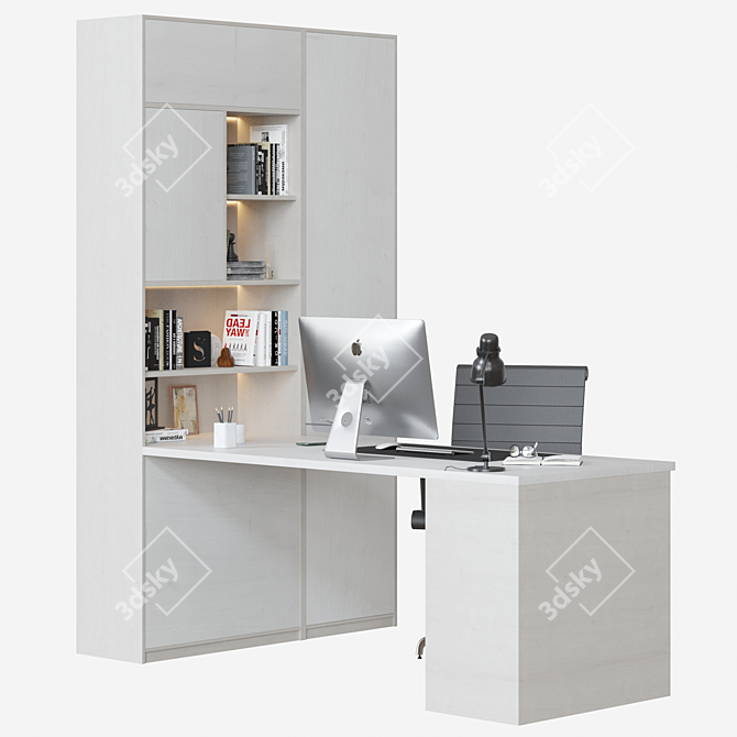 Versatile Office Furniture Set with Three Bookshelf Options 3D model image 6