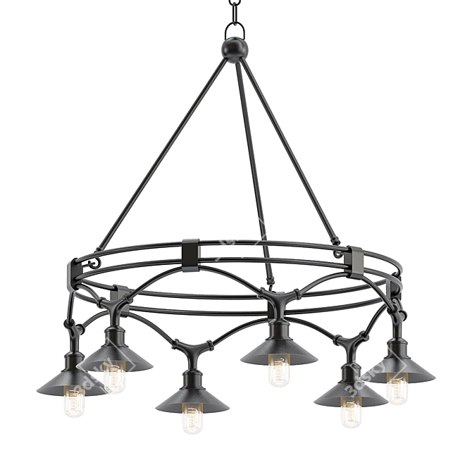 Elegant Shelton Chandelier: Illuminate in Style 3D model image 1