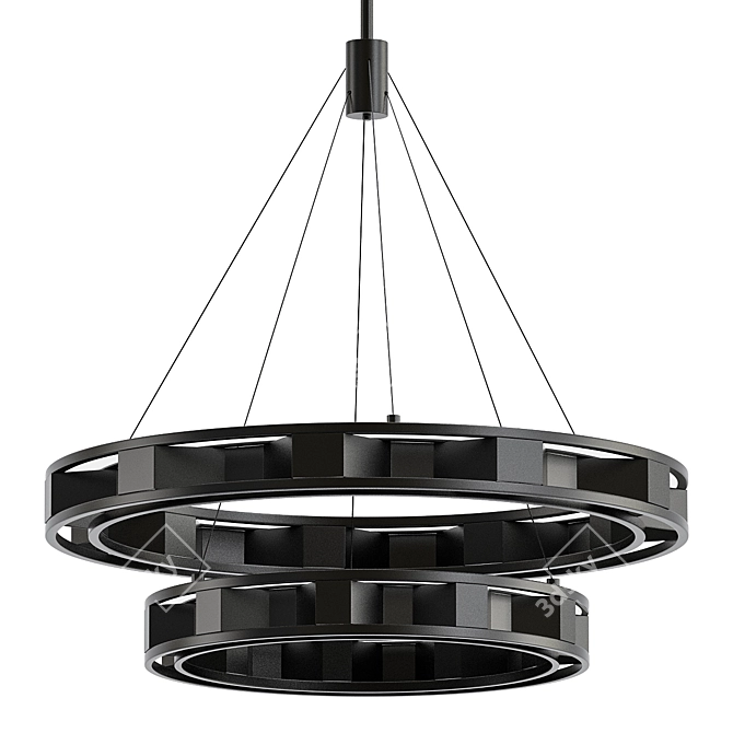 Elegant Fuze 2-Tier Pendant 3D model image 1