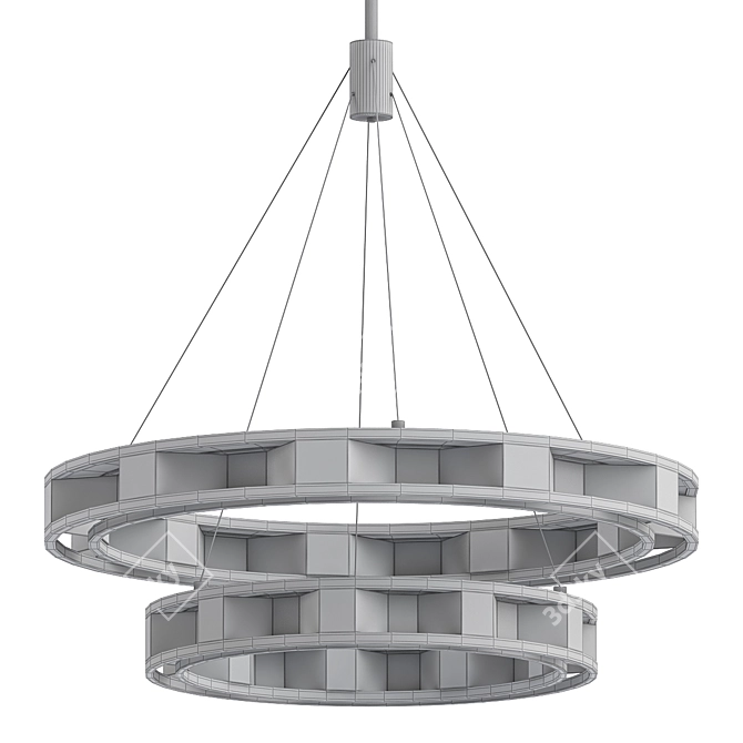 Elegant Fuze 2-Tier Pendant 3D model image 2