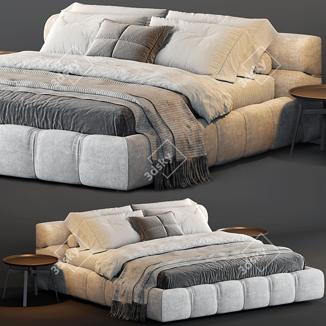 Luxurious B&B Italia Tufty Bed: Ultimate Comfort & Elegance 3D model image 1