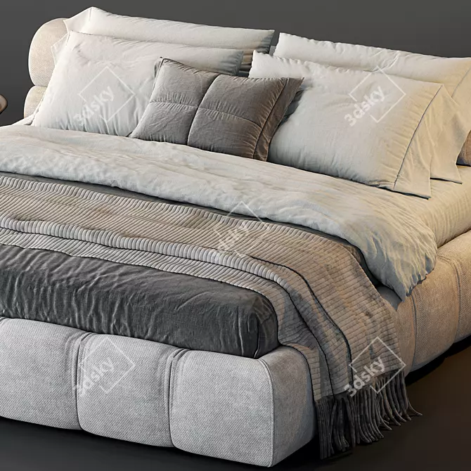 Luxurious B&B Italia Tufty Bed: Ultimate Comfort & Elegance 3D model image 2
