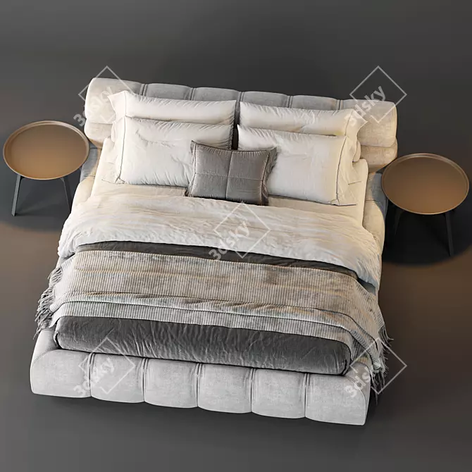 Luxurious B&B Italia Tufty Bed: Ultimate Comfort & Elegance 3D model image 4