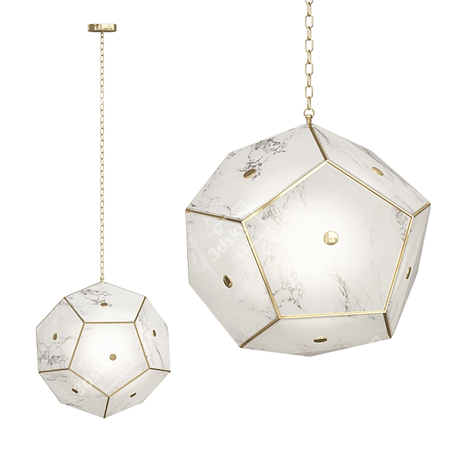 Alabaster Glow Pendant: Lantern Gallo 3D model image 1