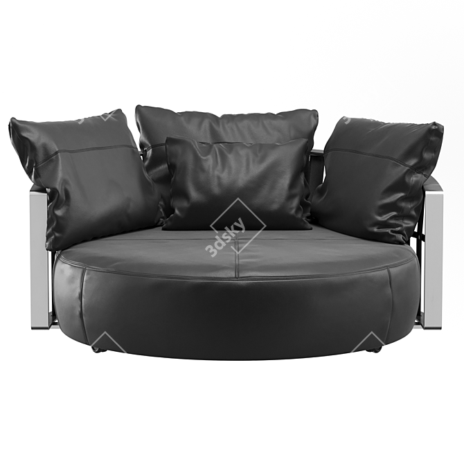 Modern Scarlett Leather Armchair: Stylish & Wide 3D model image 3