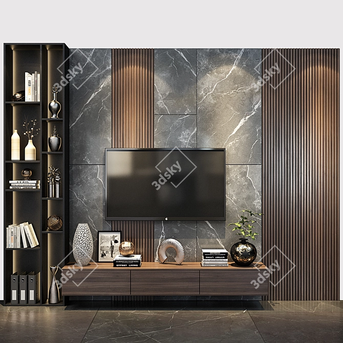 Modern TV Shelf 0454 3D model image 1