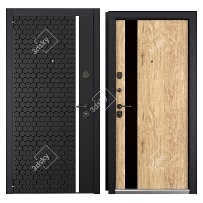 Premium Metal Entry Door - Newest NT 2 (Holz) 3D model image 3