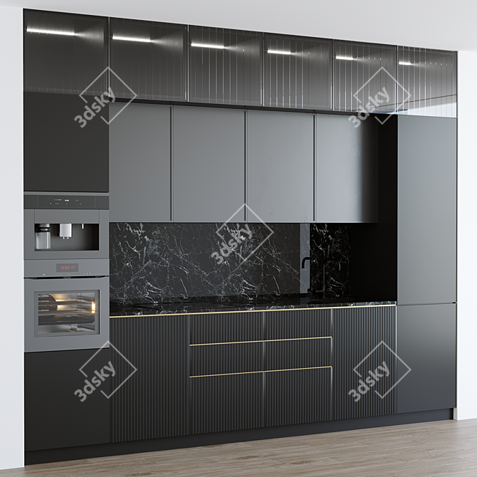 Elegant Miele Kitchen: CVA 7445, KM 6319, H 6860 3D model image 2