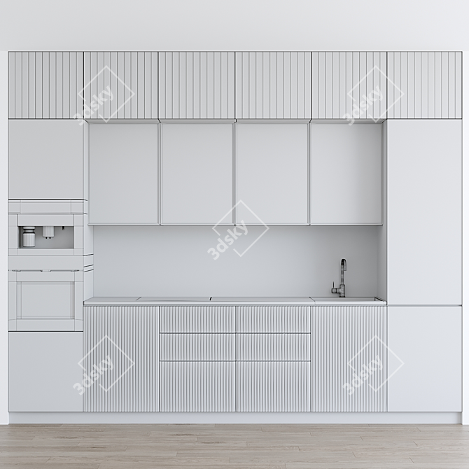 Elegant Miele Kitchen: CVA 7445, KM 6319, H 6860 3D model image 4