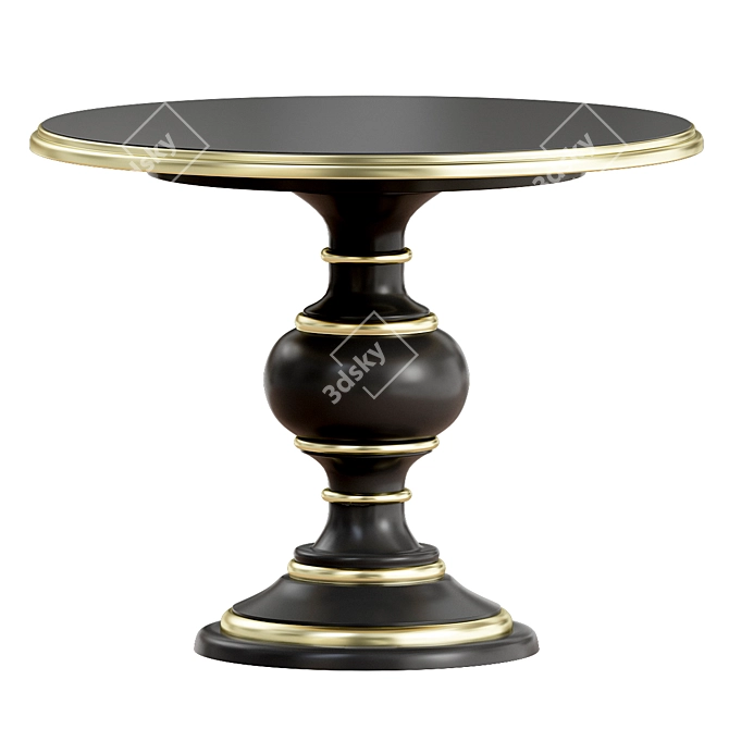 Elegant Colonial Round Table 3D model image 1