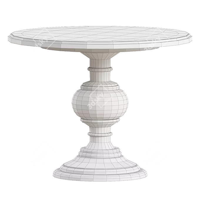 Elegant Colonial Round Table 3D model image 2