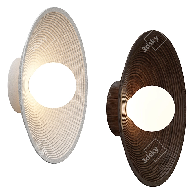 Sleek Circles Wall Sconce 3D model image 3