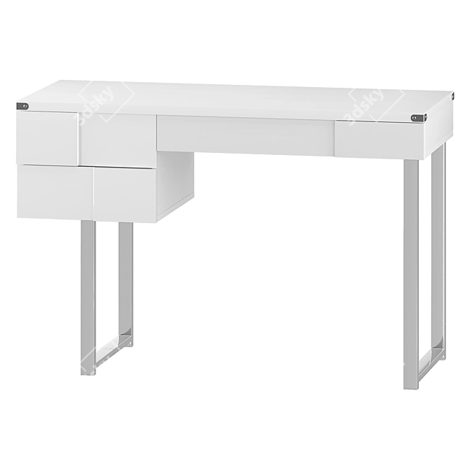 Sleek White Desk: Brooklyn 3D model image 4