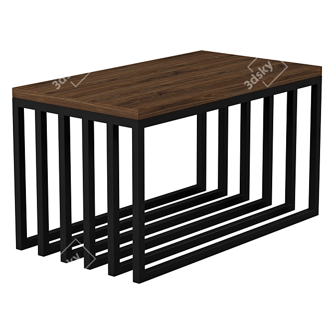 Modern Loft Table BARACUDA | Industrial Design 3D model image 1