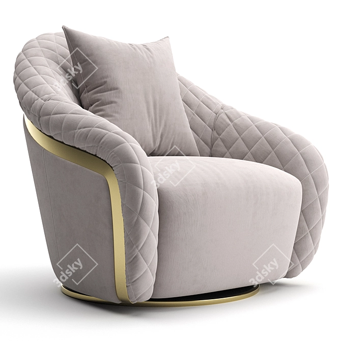 Elegant Portofino Armchair: Luxury Comfort for Your Home 3D model image 1