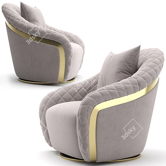 Elegant Portofino Armchair: Luxury Comfort for Your Home 3D model image 2