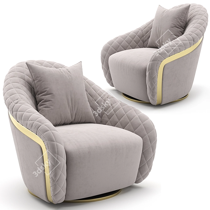 Elegant Portofino Armchair: Luxury Comfort for Your Home 3D model image 3