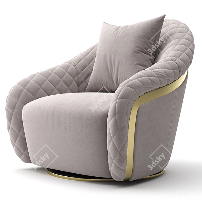 Elegant Portofino Armchair: Luxury Comfort for Your Home 3D model image 4