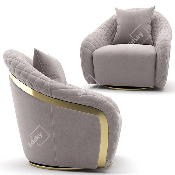 Elegant Portofino Armchair: Luxury Comfort for Your Home 3D model image 6