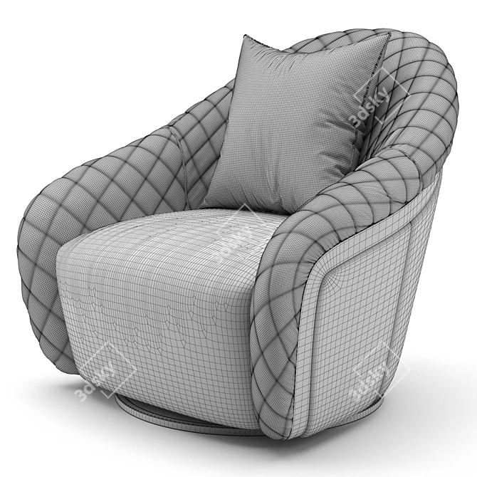 Elegant Portofino Armchair: Luxury Comfort for Your Home 3D model image 7