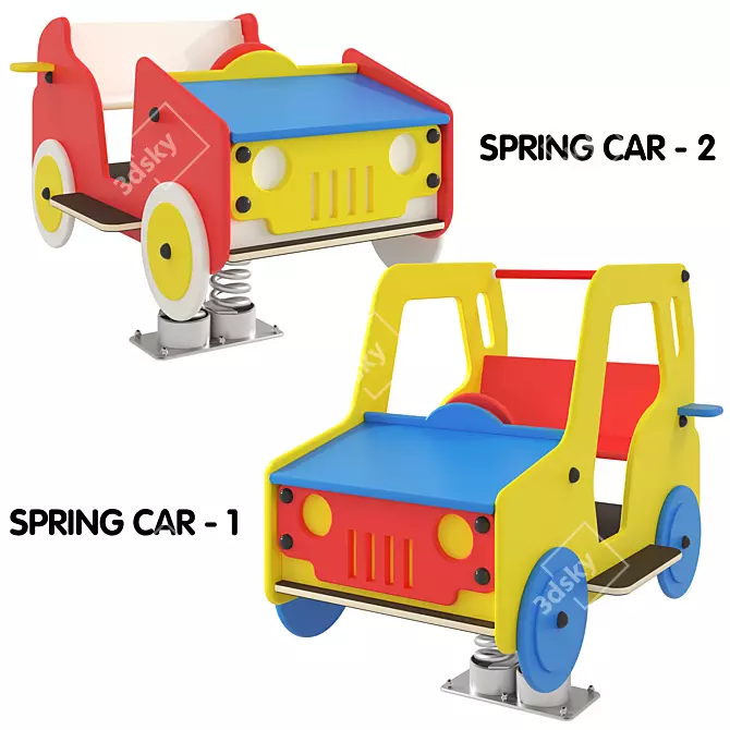 Spring Ride-On Cars. Set of 2 3D model image 1