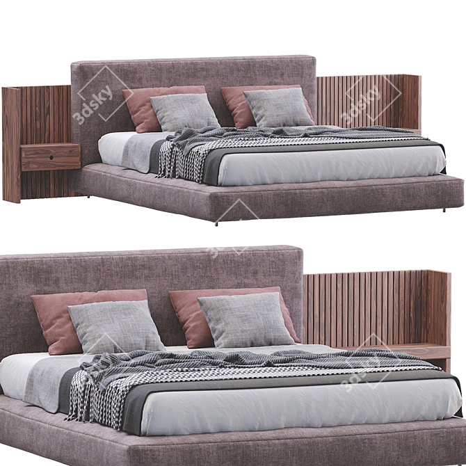 Modern Minotti Bed: Brasilia 3D model image 1