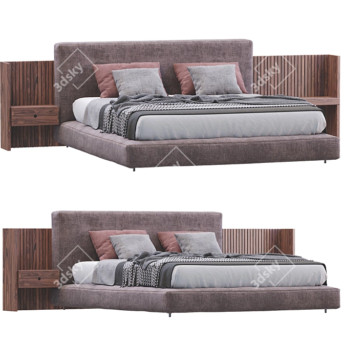 Modern Minotti Bed: Brasilia 3D model image 3