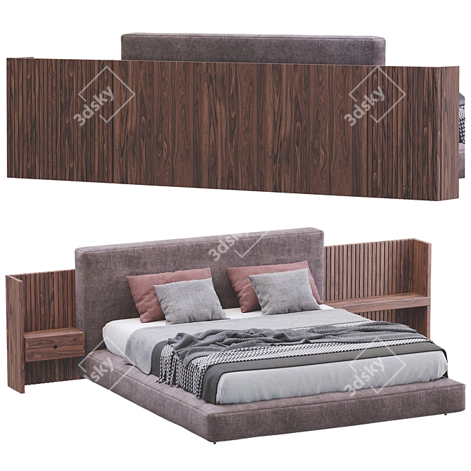 Modern Minotti Bed: Brasilia 3D model image 5