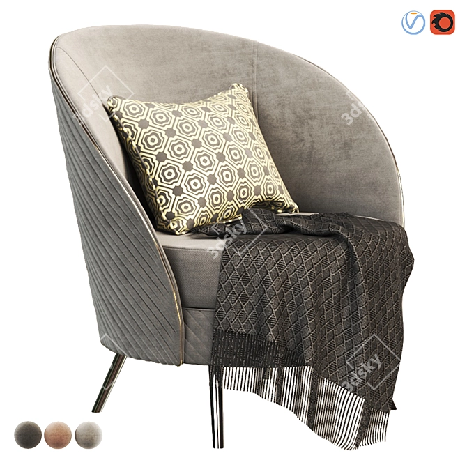 Elegant Melville Chair: Polys 96,124 3D model image 1