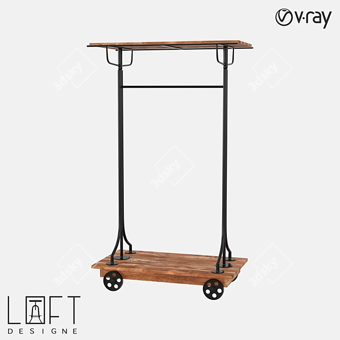 Modern Hanging Rack - LoftDesigne 478 3D model image 1