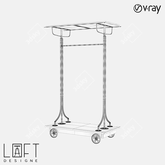 Modern Hanging Rack - LoftDesigne 478 3D model image 2