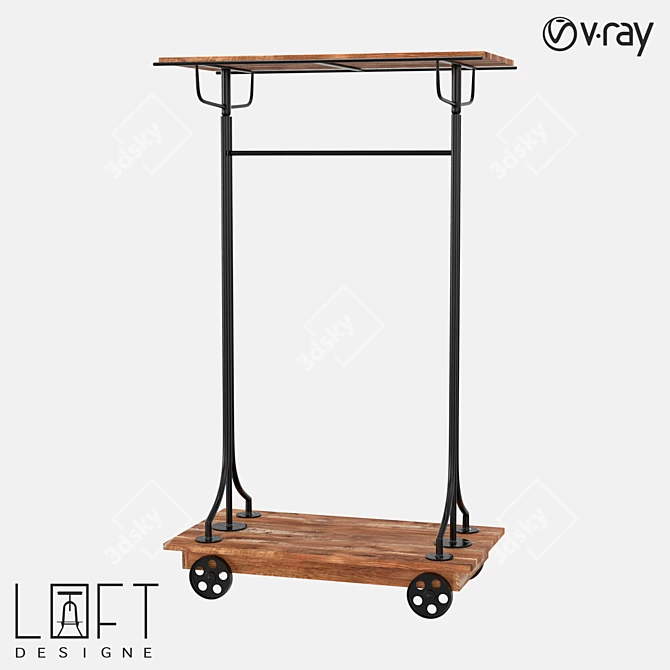 Modern Hanging Rack - LoftDesigne 478 3D model image 3