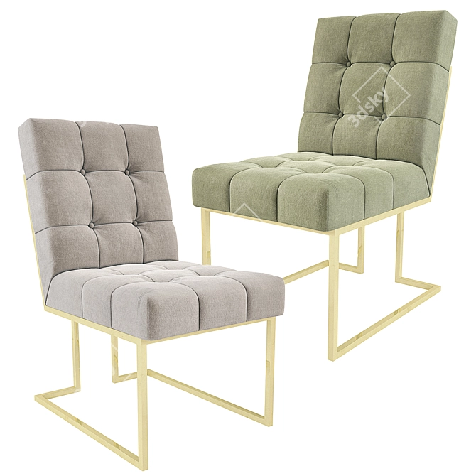 Glamour Velvet Goldfinger Dining Chair 3D model image 4