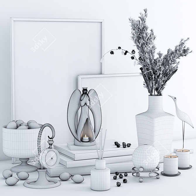 Elegant 11-Piece Decor Set 3D model image 6