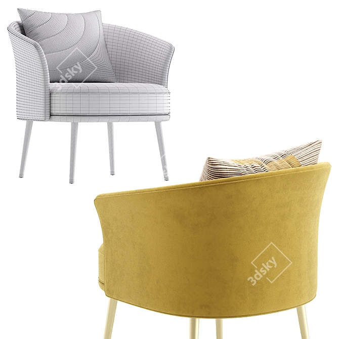 Contemporary Armchair | DORSO ArchiveStore 3D model image 7