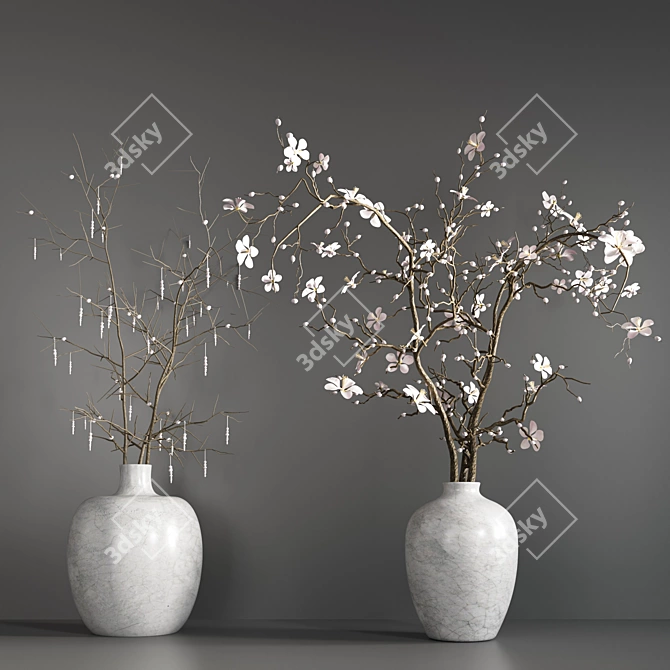 Cozy Collection: Plants Bouquet 3D model image 4