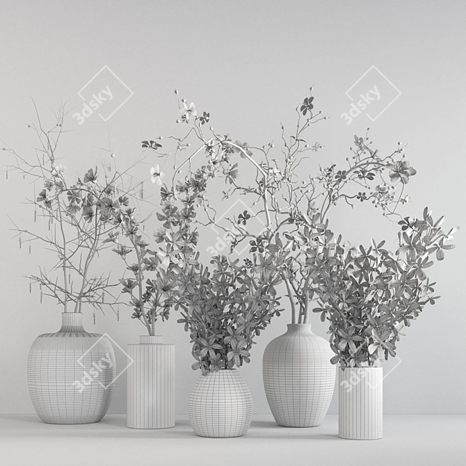 Cozy Collection: Plants Bouquet 3D model image 5