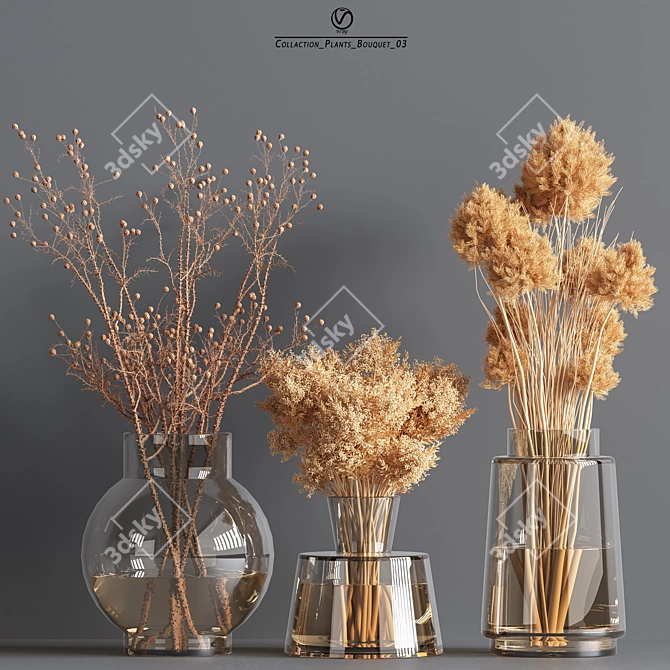 Elegant Vray Plants Bouquet 3D model image 1