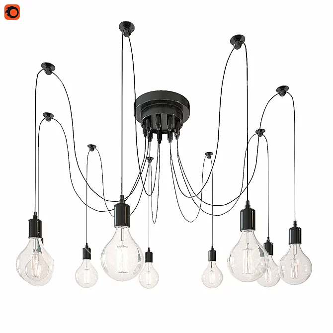 DIY Art Spider Chandelier: Modern Nordic Vintage 3D model image 2